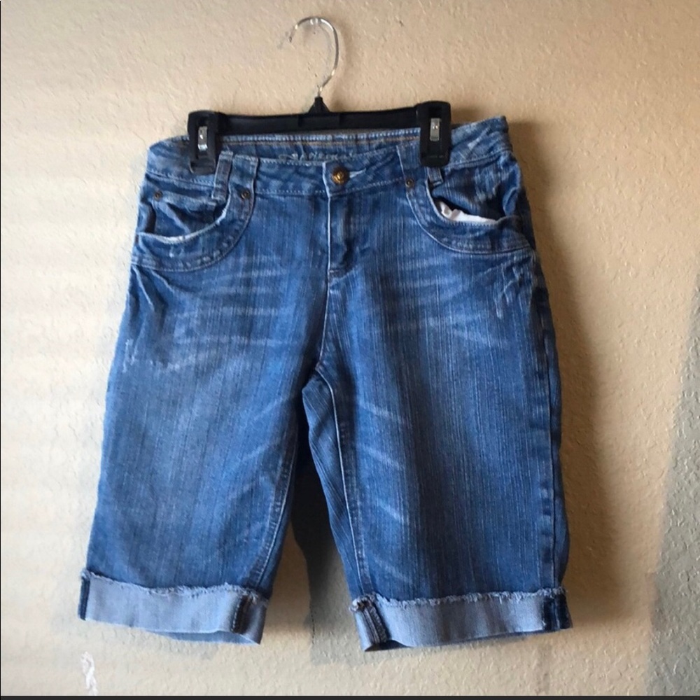 Arizona Denim Blue Jean Capri Shorts Girls Size 16 Regular